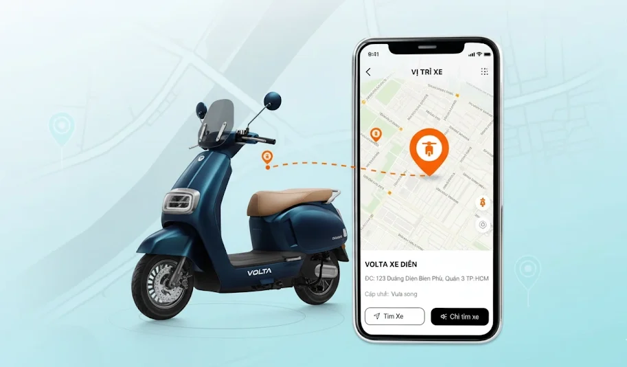 Xe máy kết nối GPS